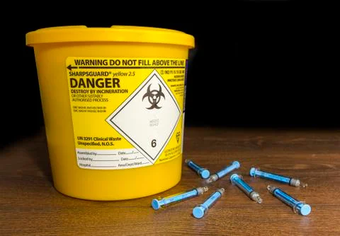 Needle disposal Stock Photos