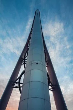 Needle in Glasgow projecting into the sunset Stock Photos