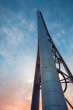 Needle in Glasgow projecting into the sunset Stock Photos