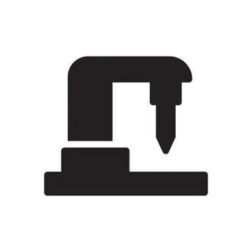 Needle glyph flat icon 库存插图
