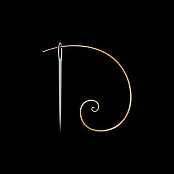 Needle with Golden Thread icon - Tailor vector colored sign 스톡 일러스트