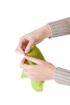 Needle in hands Stock Photos