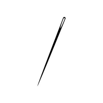 Needle icon in black simple design on an isolated background. EPS 10 vector Stock Illustration