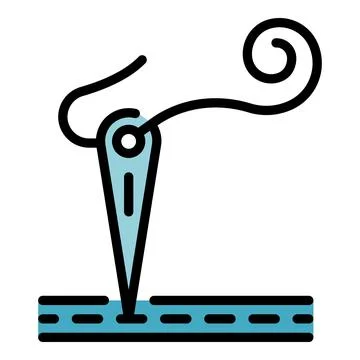 Needle icon color outline vector Illustrazione stock