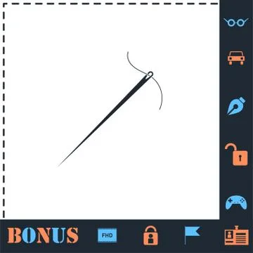 Needle icon flat Stock Illustration