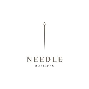 Needle Icon Logo Design Template Stock Illustration