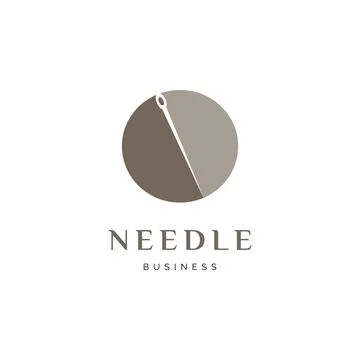 Needle Icon Logo Design Template Stock Illustration