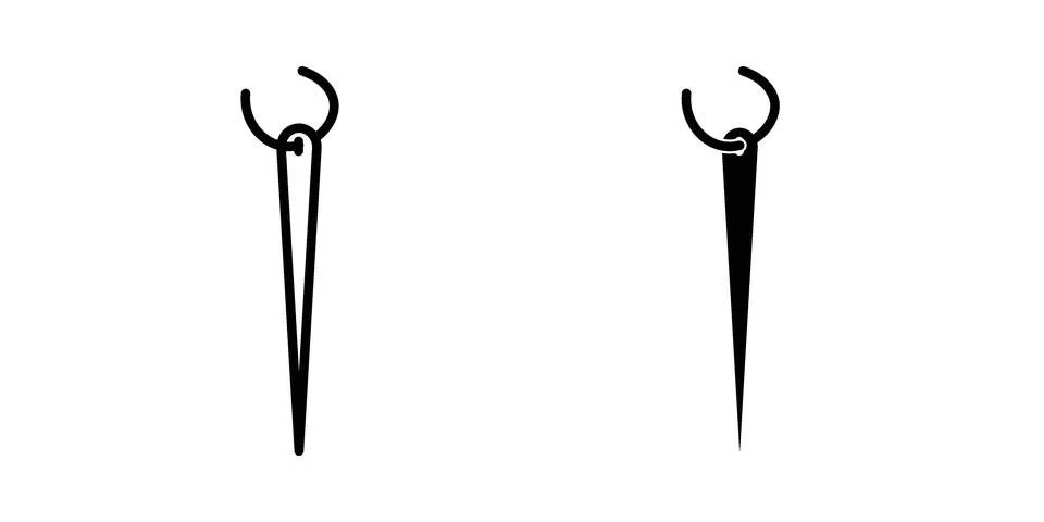 Needle icon set modern line and solid style collection. Stockillustratie