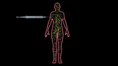 Needle injecting medication into body Video stock 107829096