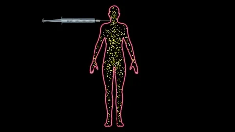 Needle injecting medication into body Stock-Footage 107829100