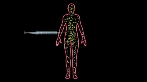 Needle injecting medication into body Stock-Footage 107829136