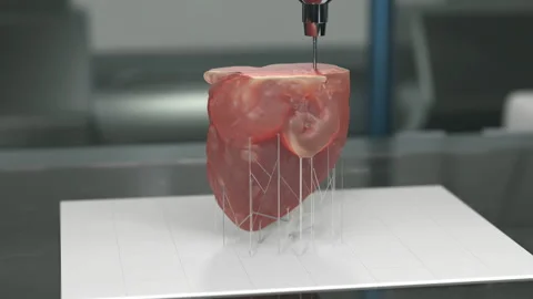Needle Of Innovative 3d Printer Tech Making Heart Organ For Medical Treatment Stock Footage 279680991