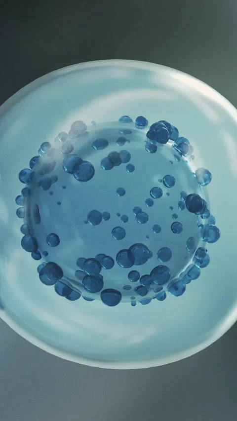 Needle insertion biological material through a membrane into a cell. Medica.. Stock Footage 279772010