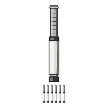Needle insulin pen cartoon vector graphic Stock Illustration