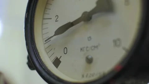 The needle of the manometr rises up close up Stock Footage 156469463