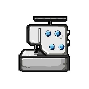 Needle overlock pixel art vector illustration Stock Illustration