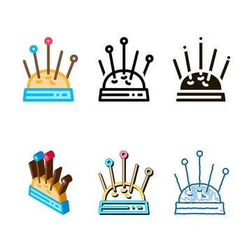 Needle pack pillow icon vector outline Stock Illustration