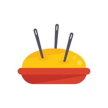 Needle pillow icon flat vector. Clothing tailor Stock Illustration