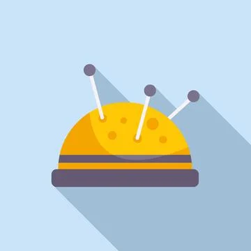 Needle pillow icon flat vector. Craft decorative machine Stock Illustration
