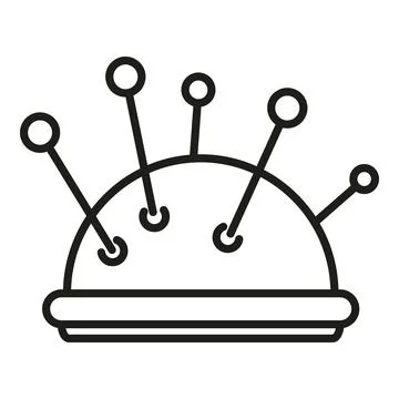 Needle pillow icon outline vector. Wool knit Illustrazione stock