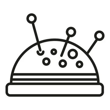 Needle pillow icon outline vector. Craft decorative machine Stock Illustration