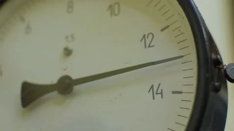 The needle of the pressure gauge rises up close up Stock Footage 156469461