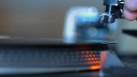Needle on record player Stock Footage 94719956