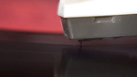 Needle of a record player at a party, shouting a DJ Видео 115065206