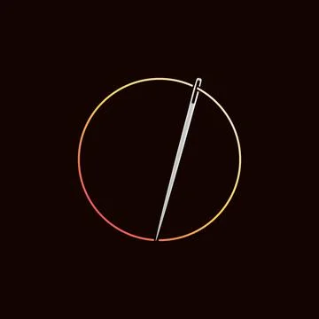 Needle with Round Yellow Thread icon - Needlework vector colored symbol Illustrazione stock