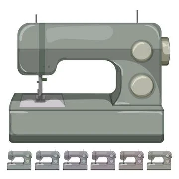 Needle sew machine cartoon vector graphic Ilustración de archivo