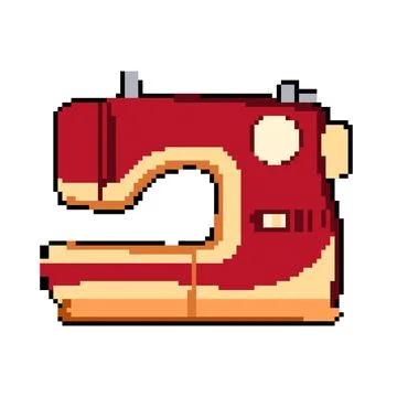 Needle sew machine pixel art vector illustration Illustrazione stock