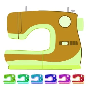 Needle sew machine vector cartoon graphic Illustrazione stock