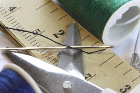 Needle in Sewing Kit Stock Photos
