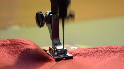 Needle in sewing machine knitting Stock Footage 86990957