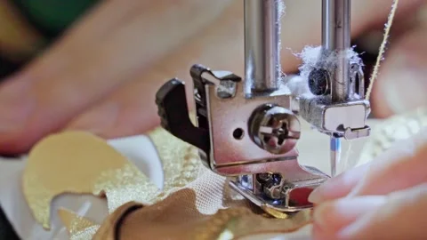 Needle for sewing machine in motion.Close-up of the legs and needles of the Stock Footage 204811078