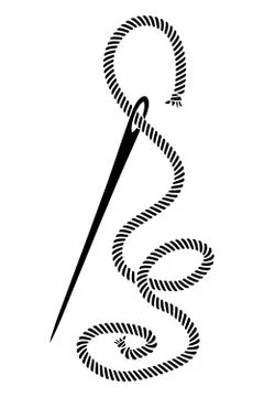 Needle Sewing with Thread Illustrazione stock