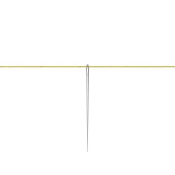 Needle in silver design hanging on thread Stock Illustration