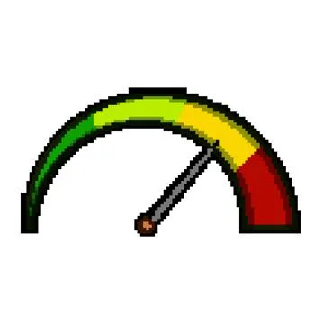 Needle speedometer pixel art vector illustration Illustrazione stock