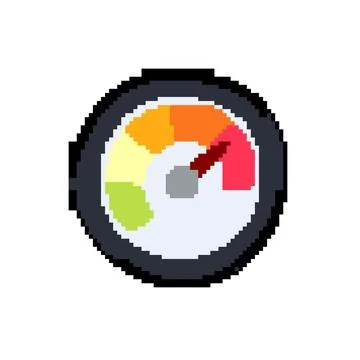 Needle speedometer pixel art vector illustration Stockillustratie