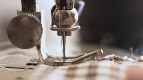 Needle Starts to Sew Video stock 120313003