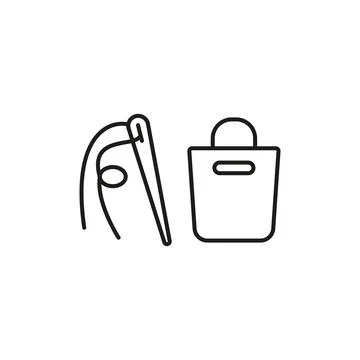 Needle thread and bag set tailor and fashion icon 스톡 일러스트