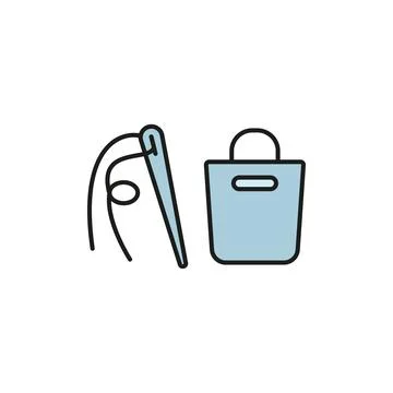 Needle thread and bag set tailor and fashion icon Stock Illustration