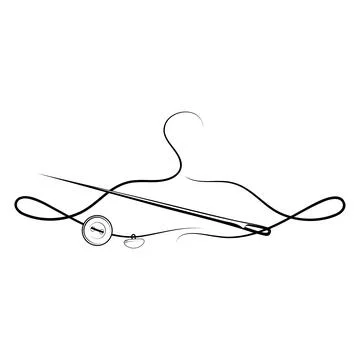 Needle with thread and buttons in the form of a hanger Stock Illustration