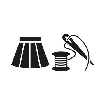 Needle thread and skirt set tailor and fashion icon Stock Illustration