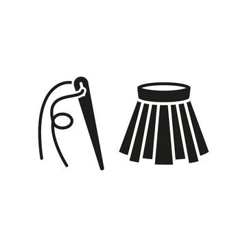 Needle thread and skirt set tailor and fashion icon Stock Illustration