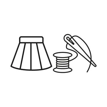 Needle thread and skirt set tailor and fashion icon Stock Illustration