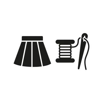 Needle thread and skirt set tailor and fashion icon Stock Illustration