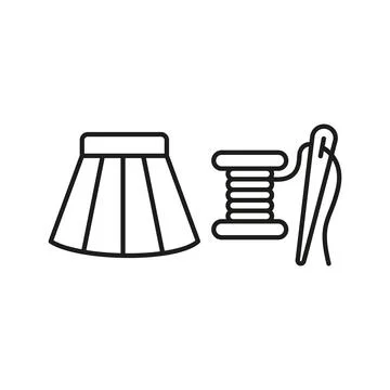 Needle thread and skirt set tailor and fashion icon 스톡 일러스트