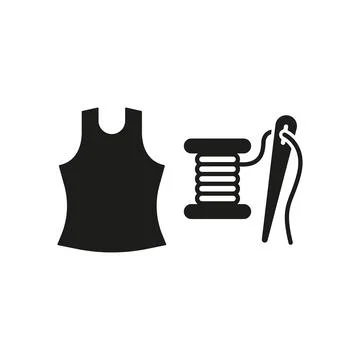 Needle thread and tank top set tailor and fashion icon Stock Illustration