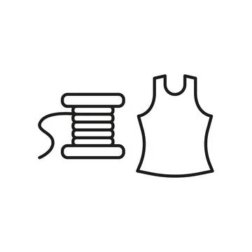 Needle thread and tank top set tailor and fashion icon Stock Illustration